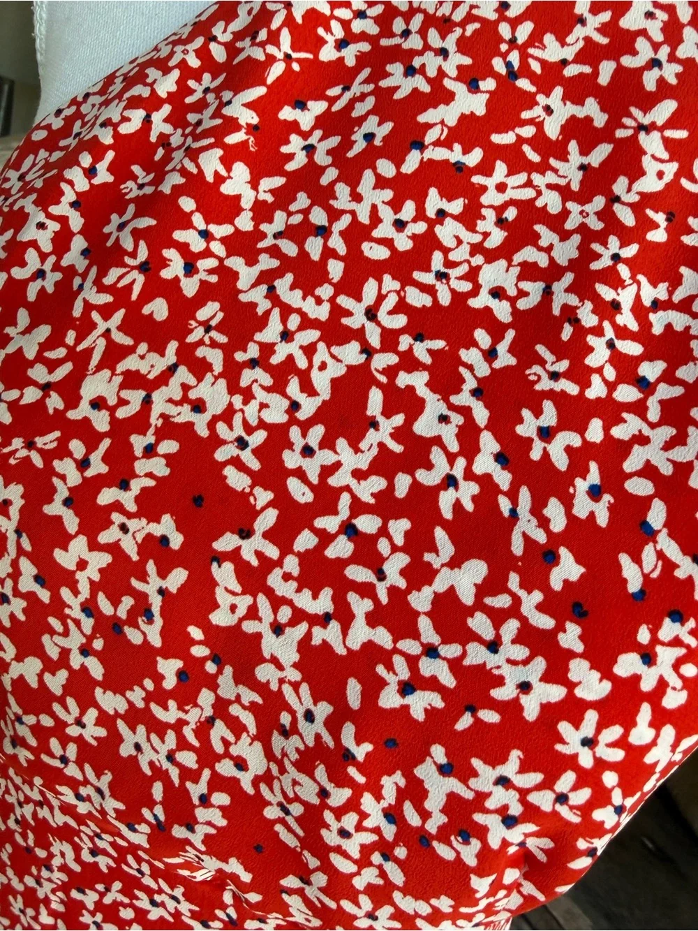 Zara Red and White Floral Halter Mini Dress